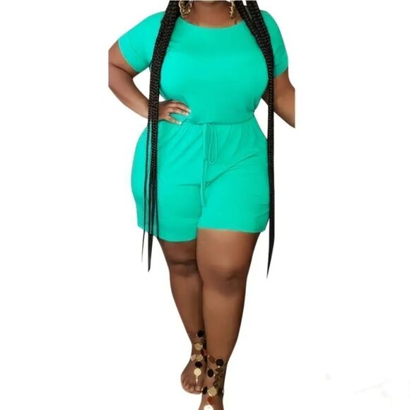 Plus size tie front romper sz 2Xl - Picture 3 of 3